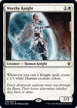 Human Knight Unc 4 x INSPIRING VETERAN NM mtg Throne of Eldraine Gold