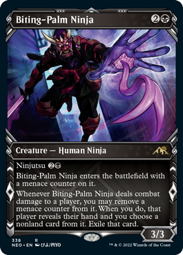 Biting-Palm Ninja (Variant) - Kamigawa Neon Dynasty Spoiler