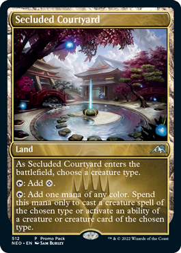 Secluded Courtyard (Variant) - Kamigawa Neon Dynasty Spoiler