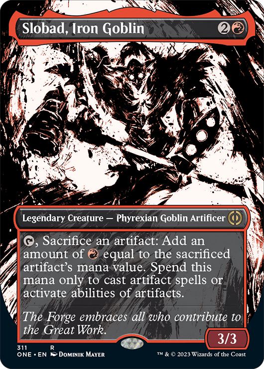 Slobad, Iron Goblin (Variant) - Phyrexia All Will Be One Spoiler