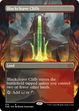 Blackcleave-Cliffs-(Variant)---Phyrexia-All-Will-One-Spoiler