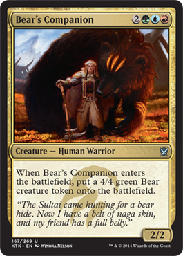 Bear's Companion - Khans of Tarkir Spoiler