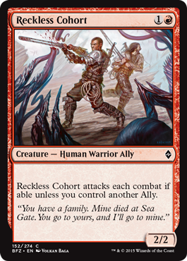 Reckless Cohort - Battle for Zendikar Spoiler