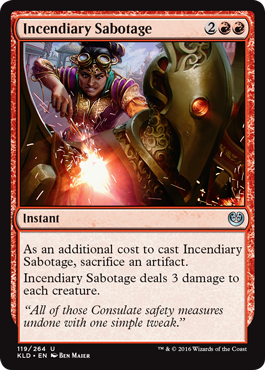 Incendiary Sabotage - Kaladesh Spoiler