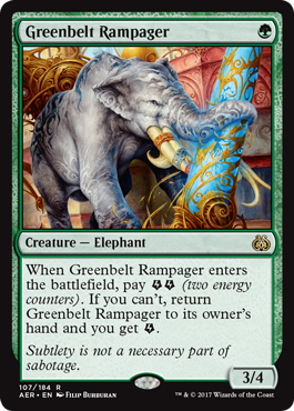 Greenbelt Rampager - Aether Revolt Spoiler