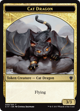 dragon cat token commander queen mtg dragons kitten magic deck tokens gathering cats magicspoiler spoiler c17 edh focus creature catdragon