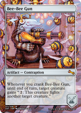 bee gun unstable spoiler mtg magic un contraption card gathering contraptions mythic artifact saga ending gatherer spoilers artificer creature then