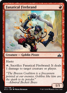 Fanatical Firebrand from Rivals of Ixalan Spoiler