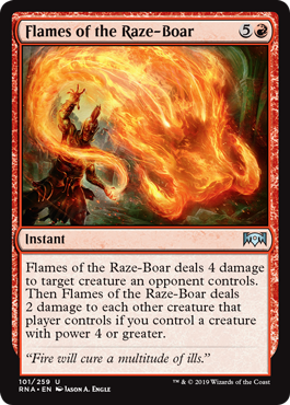 Flames of the Raze-Boar - Ravnica Allegiance Spoiler