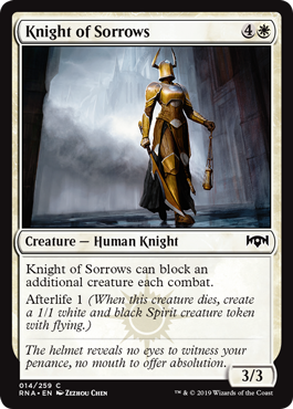 Knight of Sorrows - Ravnica Allegiance Spoiler