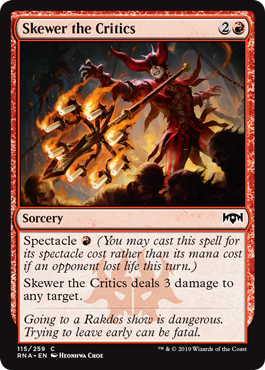 Skewer the Critics - Ravnica Allegiance Spoiler