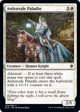 Ardenvale Paladin - Throne of Eldraine Spoiler