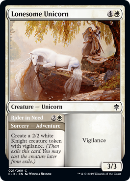 Lonesome Unicorn - Throne of Eldraine Spoiler