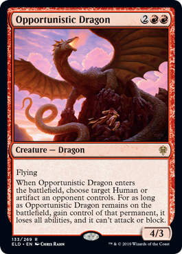 Opportunistic Dragon - Throne of Eldraine Spoiler