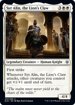 Syr Alin, the Lion's Claw - Throne of Eldraine Spoiler