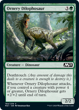 Ornery Dilophosaur - Core Set 2021 Spoiler