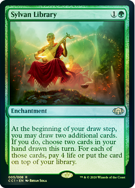 Sylvan Library (Variant) - Commander Collection Green Spoiler