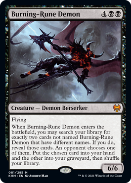 Burning-Rune Demon - Kaldheim Spoiler