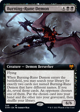 Burning-Rune Demon (Variant) - Kaldheim Spoiler