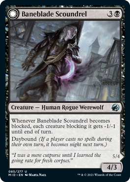 Baneblade Scoundrel - Innistrad Midnight Hunt Commander Spoiler