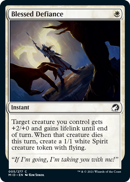 Blessed Defiance - Innistrad Midnight Hunt Spoiler