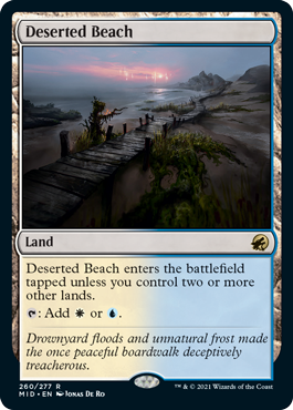 Deserted Beach - Innistrad Midnight Hunt Commander Spoiler