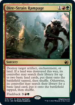 Dire-Strain Rampage - Innistrad Midnight Hunt Spoiler