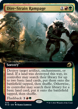 Dire-Strain Rampage (Variant) - Innistrad Midnight Hunt Spoiler