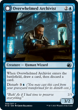 Overwhelmed Archivist - Innistrad Midnight Hunt Spoiler