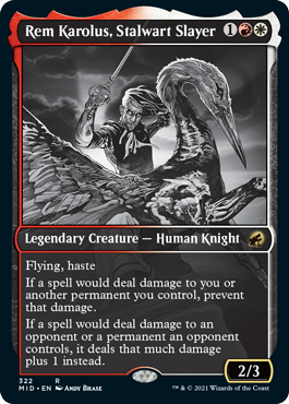 Rem Karolus, Stalwart Slayer (Variant) - Innistrad Midnight Hunt Spoiler