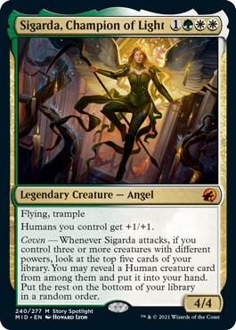 Sigarda, Champion of Light - Innistrad Midnight Hunt Commander Spoiler