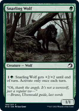 Snarling Wolf - Innistrad Midnight Hunt Commander Spoiler