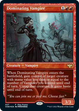 Dominating Vampire (Variant) 2 - Innistrad Crimson Vow Spoiler