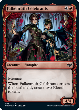 Falkenrath Celebrants (Variant) - Innistrad Crimson Vow Spoiler