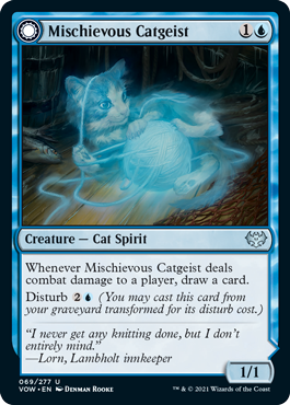 Mischievous Catgeist - Innistrad Crimson Vow Spoiler