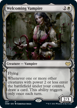 Welcoming Vampire (Variant) - Innistrad Crimson Vow Spoiler