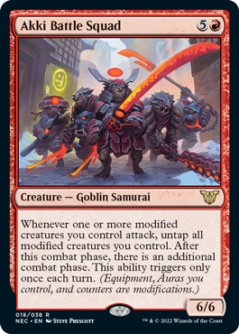 Akki Battle Squad - Kamigawa Neon Dynasty Commander Spoiler