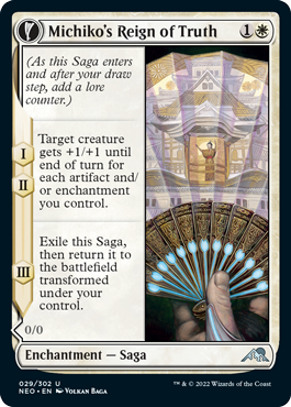 Michiko's Reign of Truth - Kamigawa Neon Dynasty Spoiler