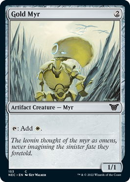 Gold Myr - Kamigawa Neon Dynasty Commander Spoiler