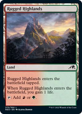 Rugged Highlands - Kamigawa Neon Dynasty Spoiler