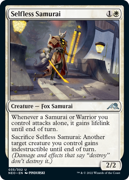 Selfless Samurai - Kamigawa Neon Dynasty Spoiler