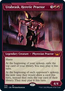 Urabrask, Heretic Praetor (Variant) - Streets of New Capenna Spoiler