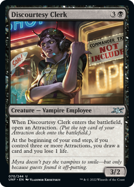 Discourtesy Clerk - Unfinity Spoiler