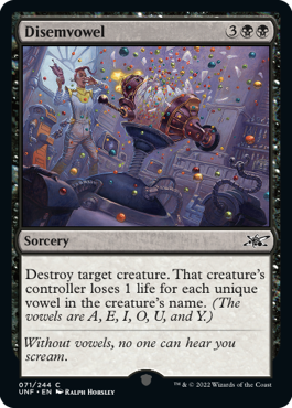 Disemvowel - Unfinity Spoiler