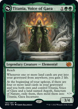 Titania, Voice of Gaea - The Brothers' War Spoiler