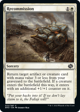 Recommission - The Brothers' War Spoiler