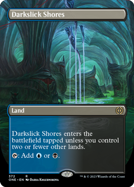 Darkslick-Shores-(Variant)---Phyrexia-All-Will-One-Spoiler