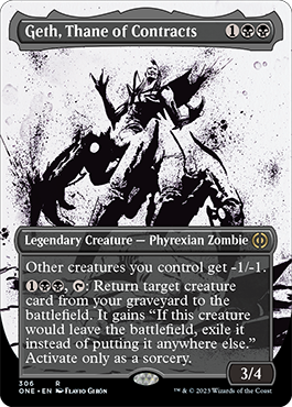 Geth, Thane of Contracts (Variant) - Phyrexia All Will One Spoiler