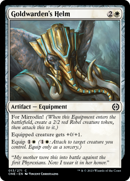 Goldwarden's Helm - Phyrexia All Will One Spoiler
