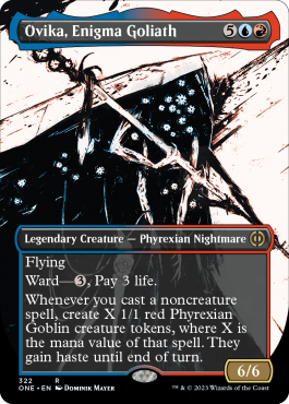 Ovika, Enigma Goliath (Variant) - Phyrexia All Will One Spoiler